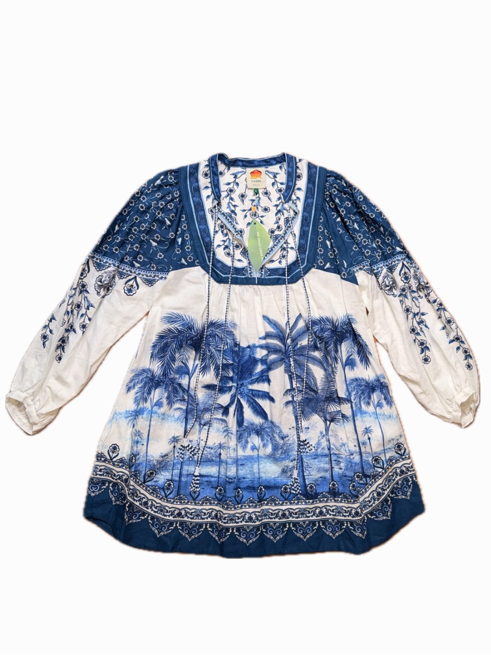 FARM Rio Palm Tree Beach Mini Dress NWTs - Picture 2 of 3